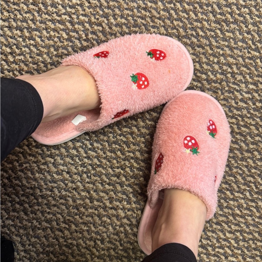 Pink Strawberry Slippers